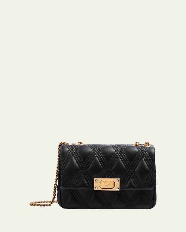 Quiltie 67 Flap Lambskin Leather Shoulder Bag